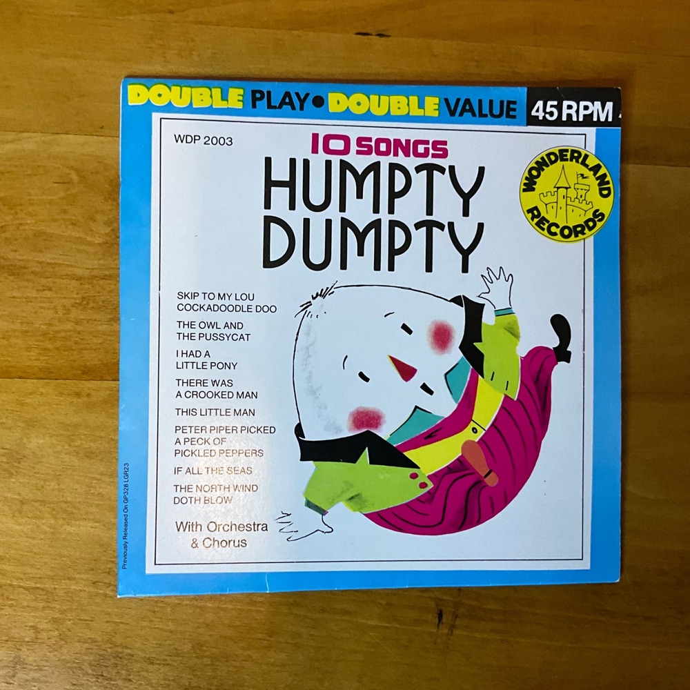 Vintage‎ Humpty Dumpty 10 Songs Double Play 45 RPM Vinyl Record Childrens